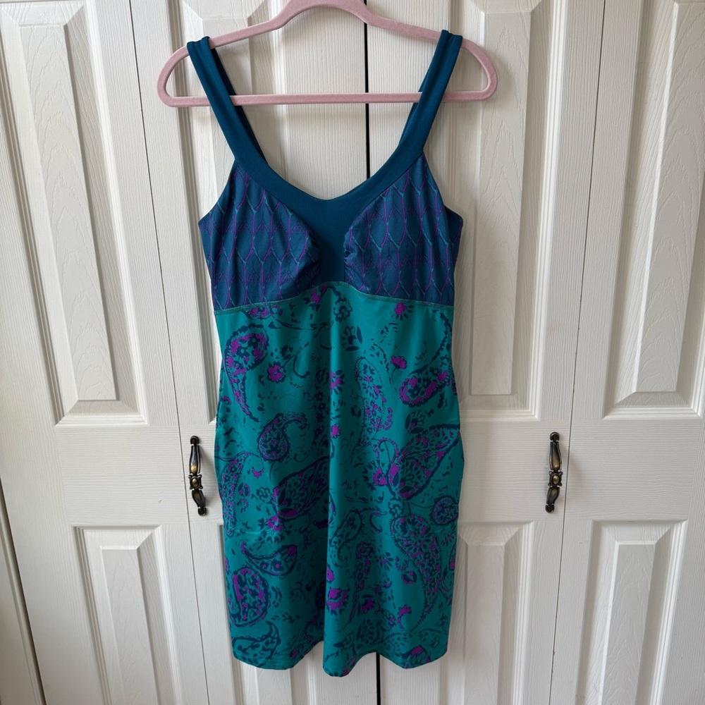 The North Face Cadence Teal Paisley Tank Dress Womens Size Medium
